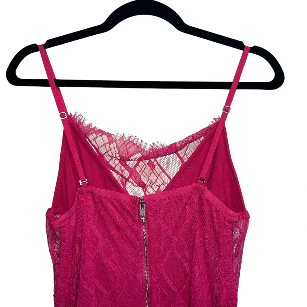 Dion Lee Oblique Lace Corset Dress In Candy Pink